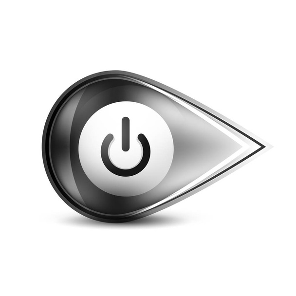 Значок кнопки питания, символ запуска
 - Вектор,изображение