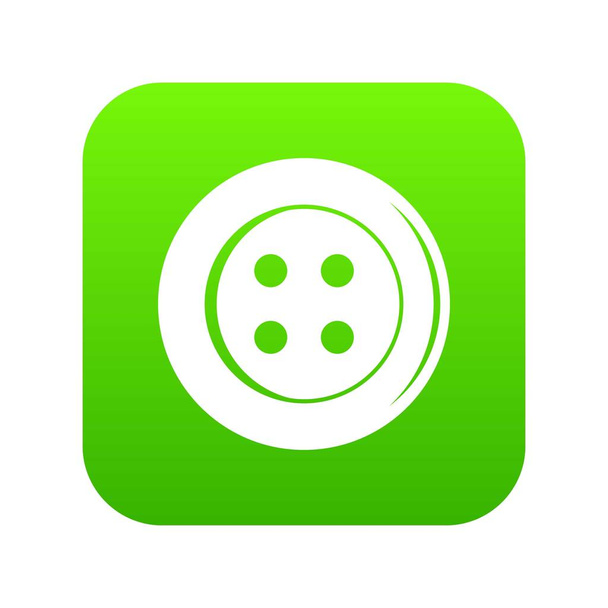 Sewing button icon digital green - Vektor, kép