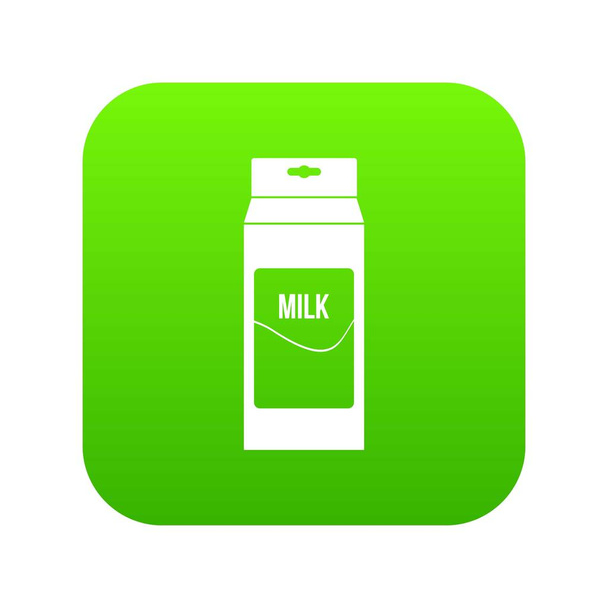 Milk icon digital green - Vector, imagen