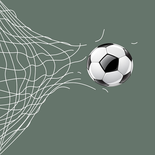 Pelota de fútbol a través de la red, ilustración vectorial
 - Vector, imagen