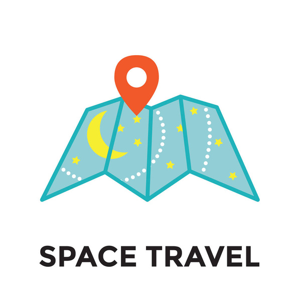 Místo cestování ikona - galaktické mapě - turistika do vesmíru - Expl - Vektor, obrázek
