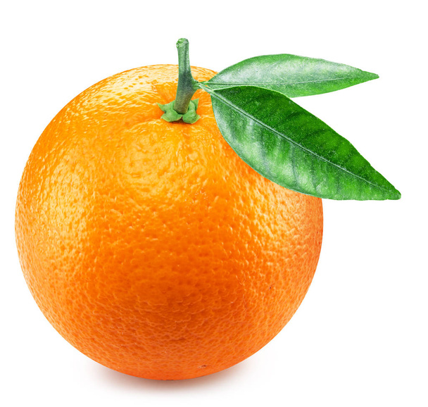 Ripe orange fruit with orange leaves. - Photo, Image