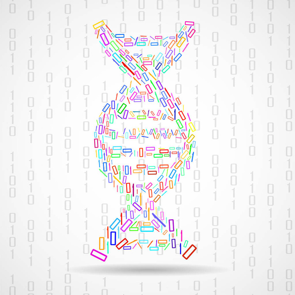 Spirale colorée abstraite de code binaire ADN, modèle technologique
 - Vecteur, image
