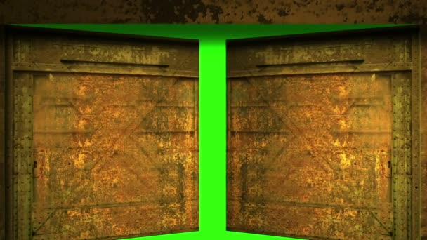 apertura della porta sullo schermo verde - Filmati, video