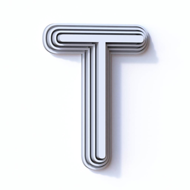 Three steps font letter T 3D - Φωτογραφία, εικόνα