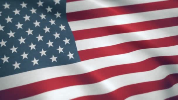 US-amerikanische Flagge. nahtlose Looping-Animation. US-Flagge weht im Wind - Filmmaterial, Video