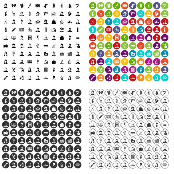 100 icônes de coiffeur ensemble variante vectorielle
 - Vecteur, image