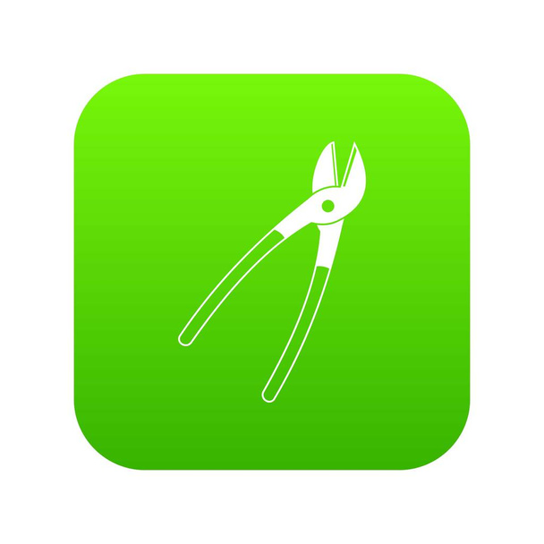 Metal shears icon digital green - ベクター画像