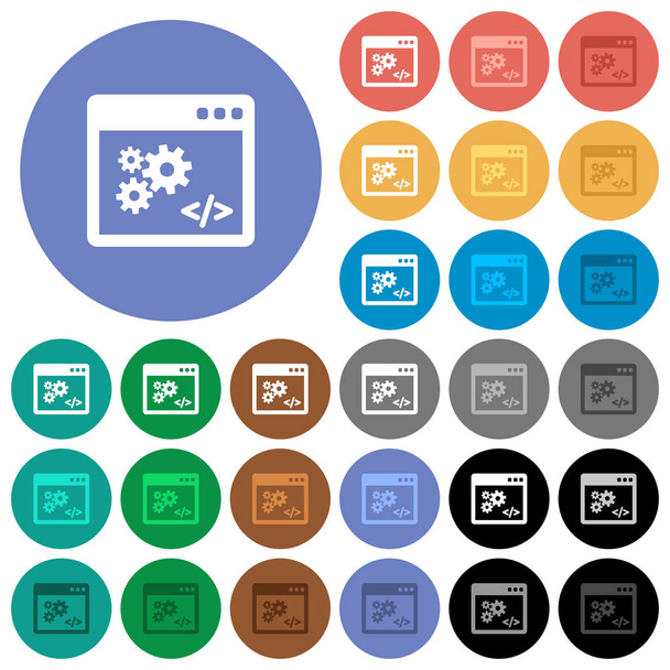 Interface de programmation d'application rond plat multi icônes colorées
 - Vecteur, image