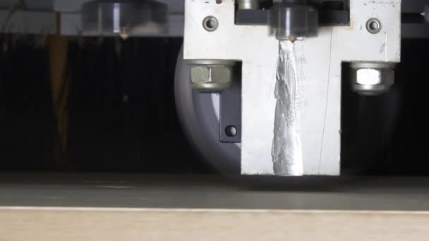 Cutting with circular saw on milling machine wood CNC. - Πλάνα, βίντεο