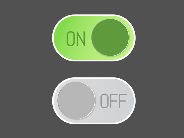 Flat vector icon On and Off Toggle switch button - Vektor, obrázek