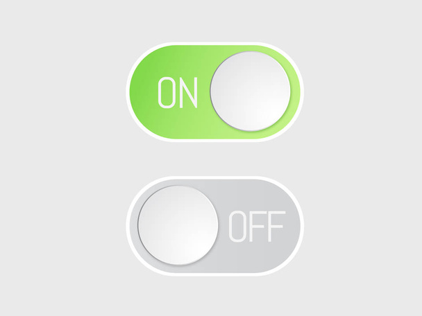Lapos vektor ikon-On és Off kapcsoló váltógomb - Vektor, kép