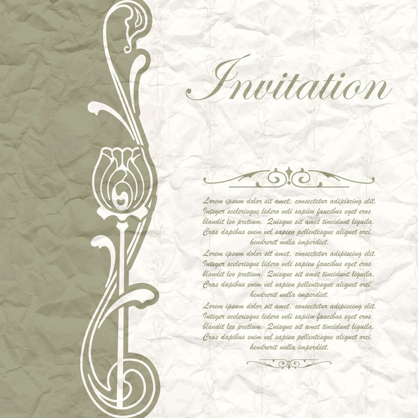 花と招待のためのビンテージ背景 - ベクター画像