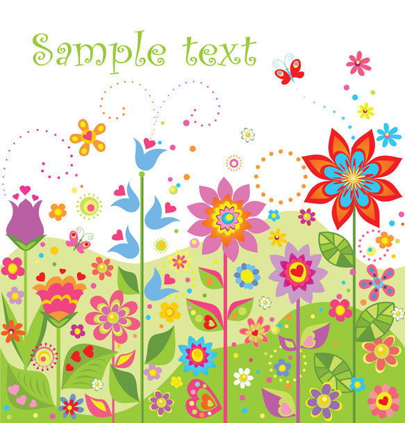 Seamless floral border - Вектор,изображение