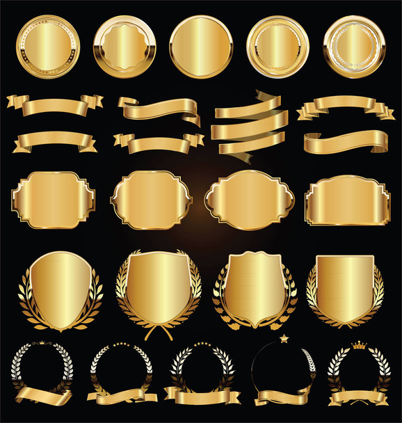 Premium quality golden labels collection - Vector, afbeelding
