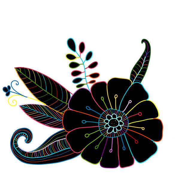 Floral background, sketch for your design - Vector, afbeelding