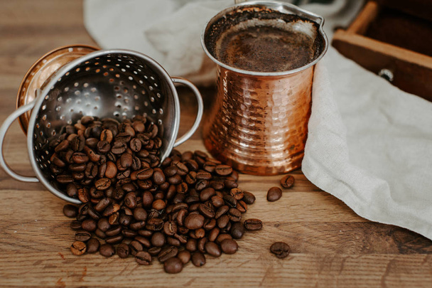 Купер кав'ярня з кавовими зернами. Русична сцена
  - Фото, зображення