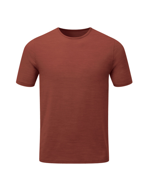 Einfarbiges T-Shirt aus Baumwolle, isoliert auf weißem Hintergrund. stylisches Rundkragenshirt - Foto, Bild