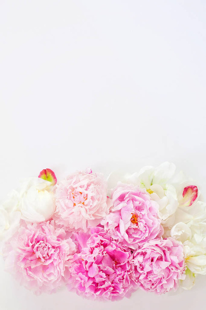 Beautiful bouquet of tender spring peonies - Photo, image