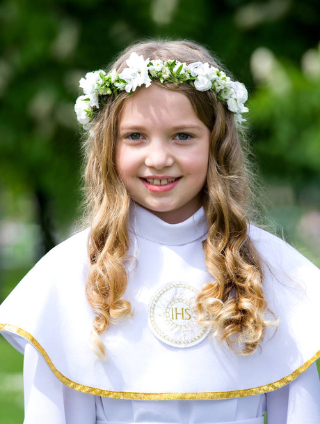 First Communion beautiful girl  - Photo, Image