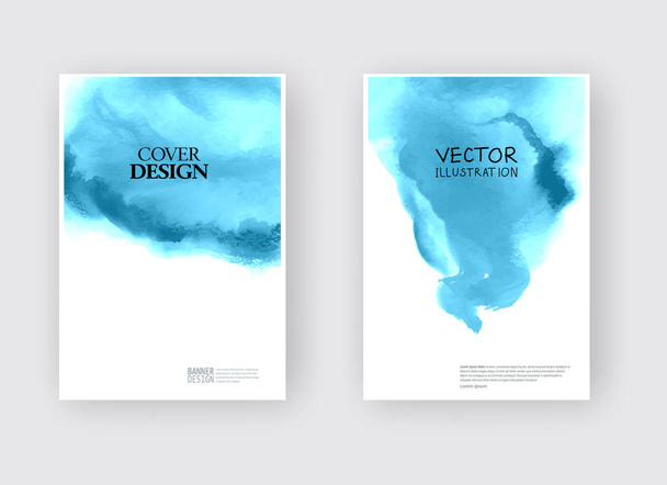 Elegant brochure template design with ink brush elements. Abstract decoration. Vector illustration. - Vector, Imagen