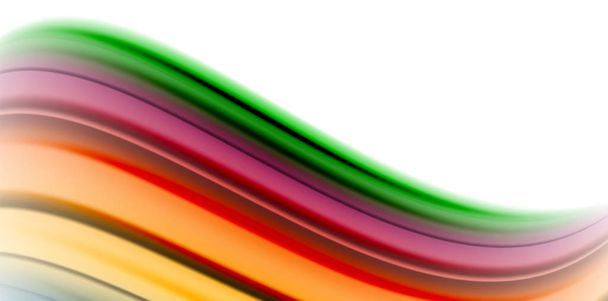 Gel jelly fluid flowing liquid rainbow style colours, wave abstract background, modern minimal colorful design - Vector, Image
