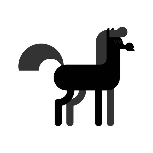 Černý kůň, samostatný. Zvířecí koní vektorové ilustrace - Vektor, obrázek