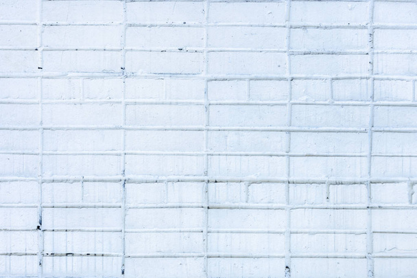Brick wall painted with pale blue paint. Pastel calm tone. - Foto, immagini