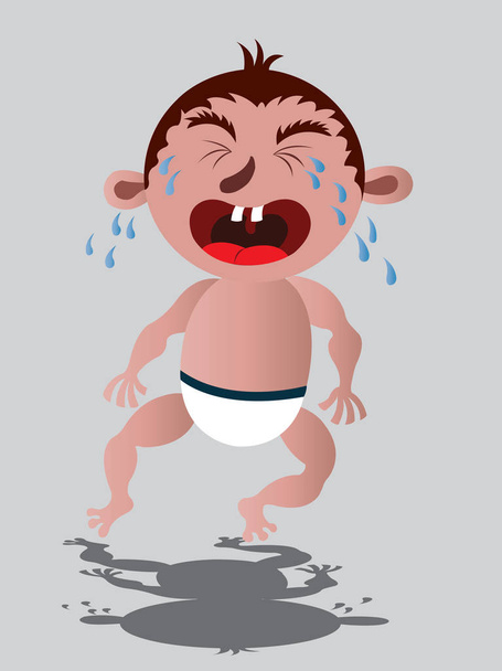 Un bebé llorando
 - Vector, imagen