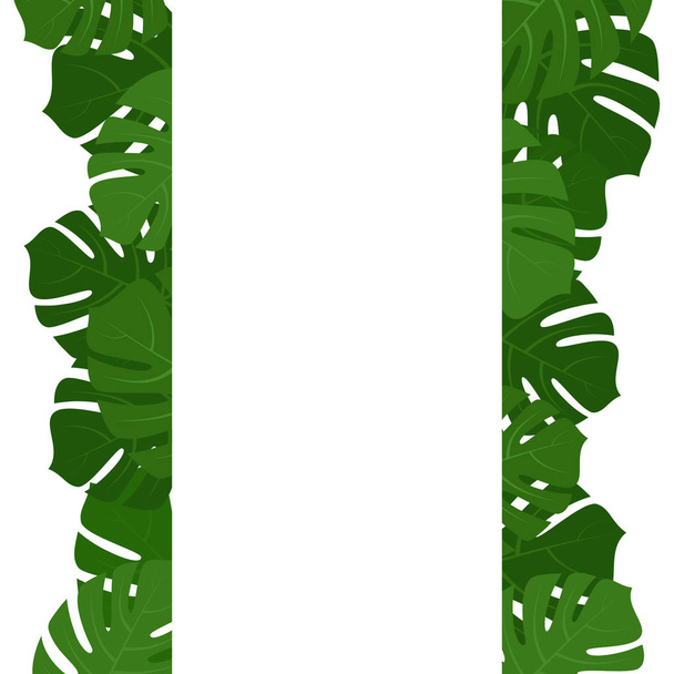 Tropical monstera leaves frame - Вектор,изображение