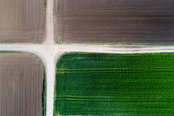 Pohled shora zemědělských pozemků - Fotografie, Obrázek