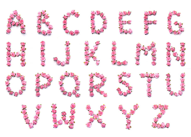 A set of letters of the English alphabet of roses - Φωτογραφία, εικόνα
