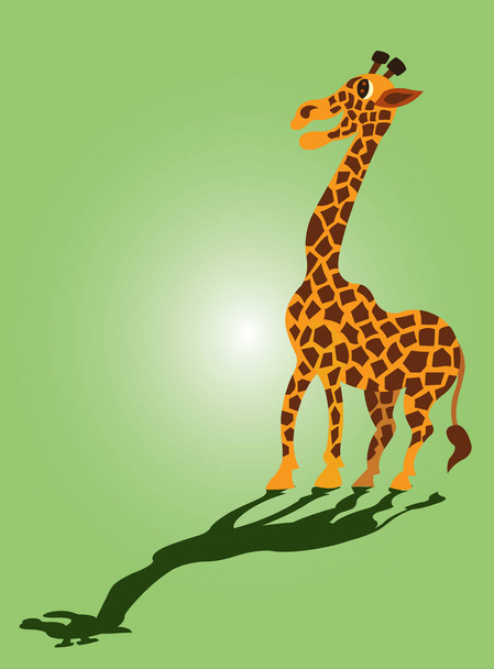 de hoge giraffe - Vector, afbeelding