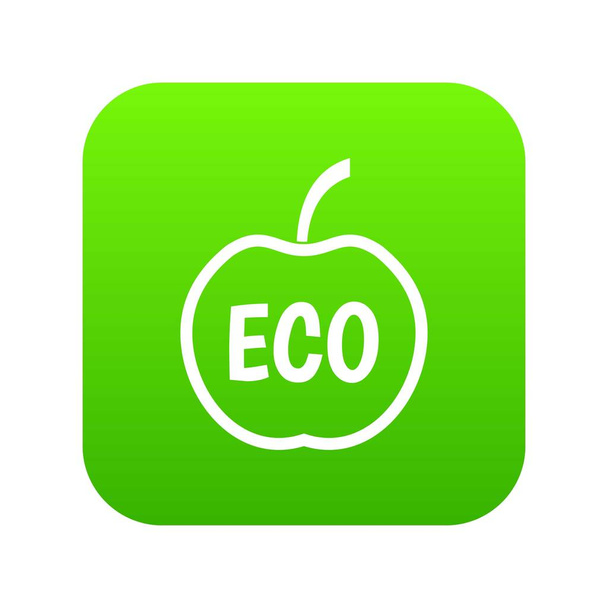 ECO apple icon digital green - Vektor, kép