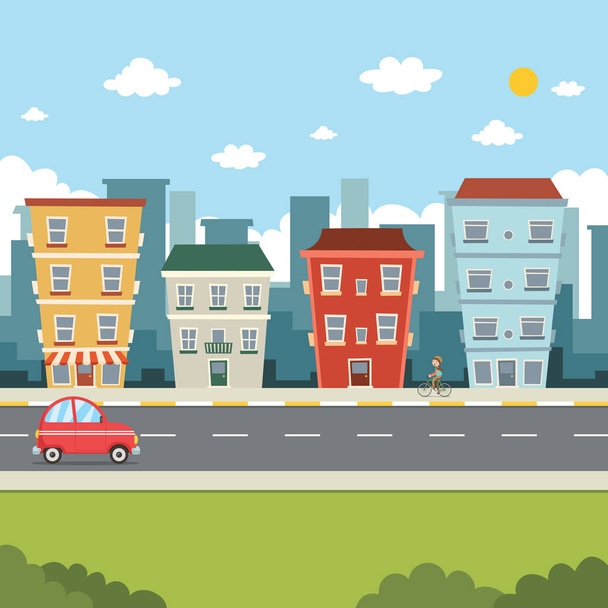 Vector Illustration Of City View - Vector, Image