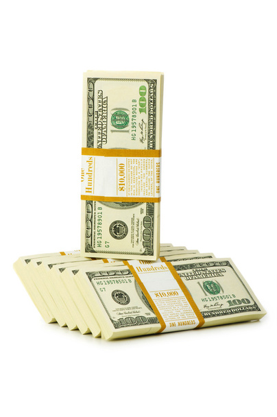 yığın üzerinde beyaz izole dolar - Fotoğraf, Görsel