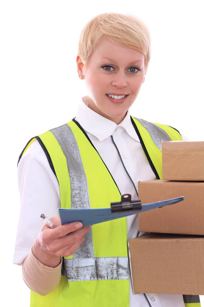 delivery woman delivering parcel - Photo, Image