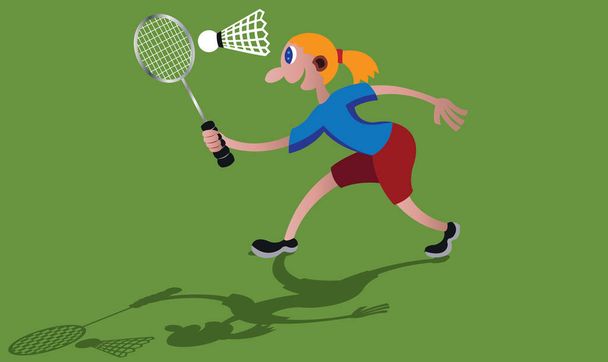 Badminton game on  - Vector, Image