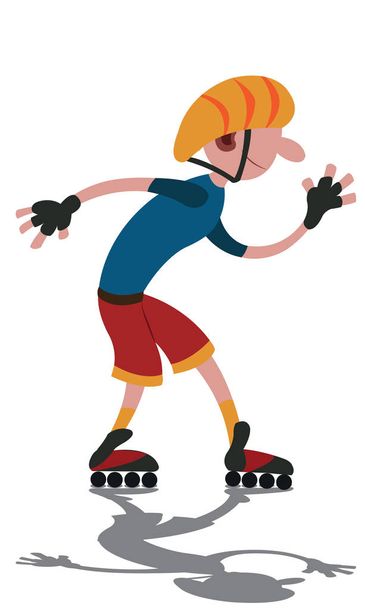 ローラー スケートの子供 - ベクター画像