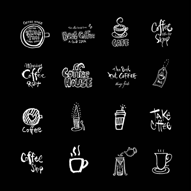 Afiche de café / ilustración de café incompleta - vector
 - Vector, Imagen