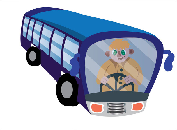 バスの運転手の車輪の上 - ベクター画像