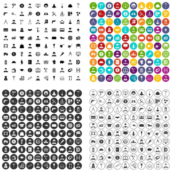 100 oferta de trabajo iconos conjunto variante vectorial
 - Vector, Imagen