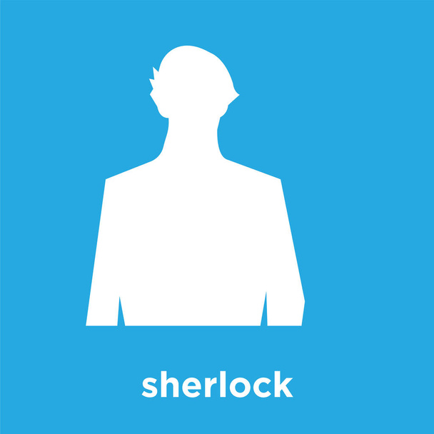 sherlock icon isolated on blue background - Vector, Image