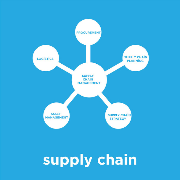 icona della supply chain isolata su sfondo blu
 - Vettoriali, immagini