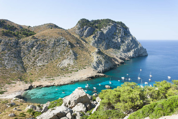 Cala Figuera de Formentor, Mallorca - Visiting one of the most b - Photo, Image