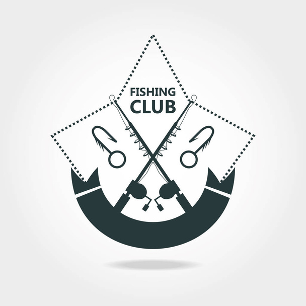 emblem related with fishing club - Vektör, Görsel
