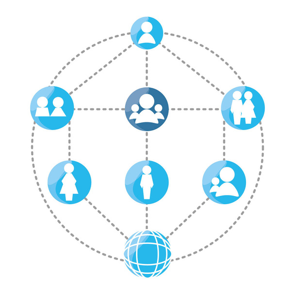 globo de red conexiones sociales con información de fecha
 - Vector, imagen