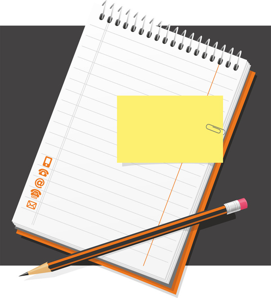 A pencil and a pad - Vector, Image