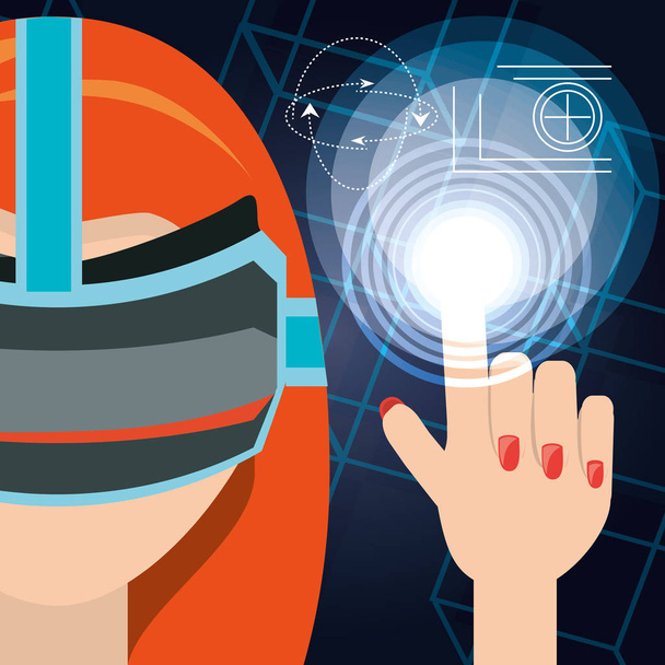 virtuális valóság játék futurisztikus technológia innováció - Vektor, kép