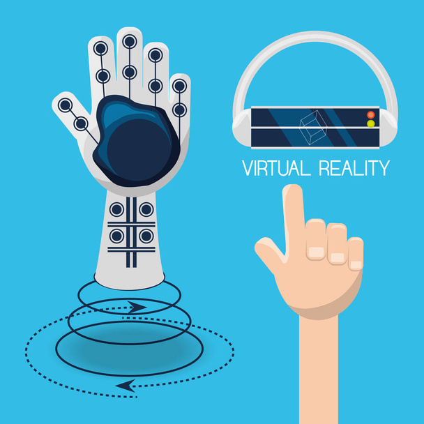 virtuele werkelijkheid spel met futuristische technologie-innovatie - Vector, afbeelding